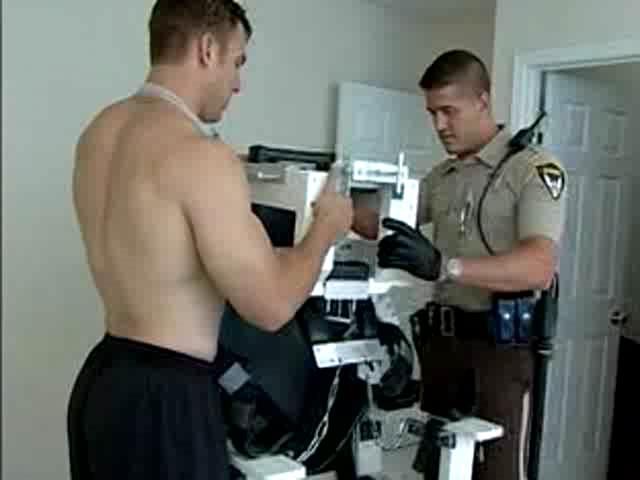 Cop jerking off