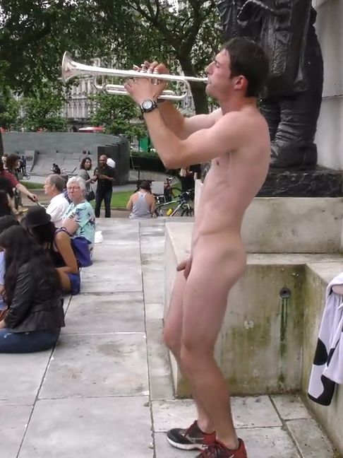 Naked french man at WNBR London 2016.