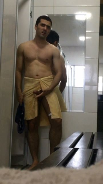 Gym jerking off lingerie solo