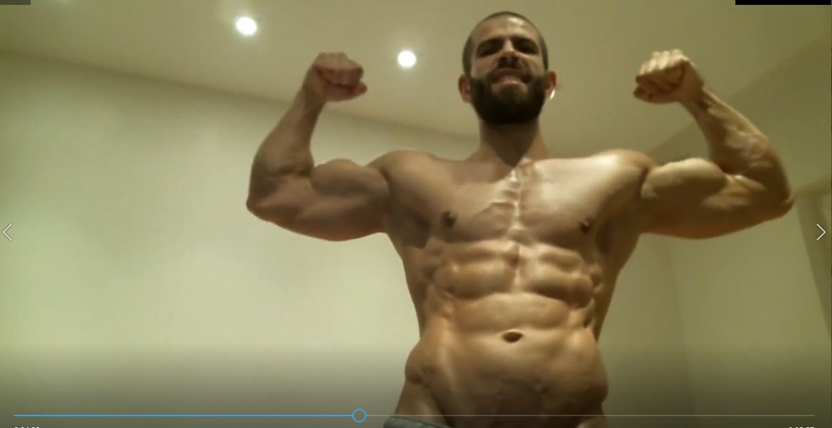 Incredibly Sexy Bodybuilder Neo Verbal Flexing Muscle Worship