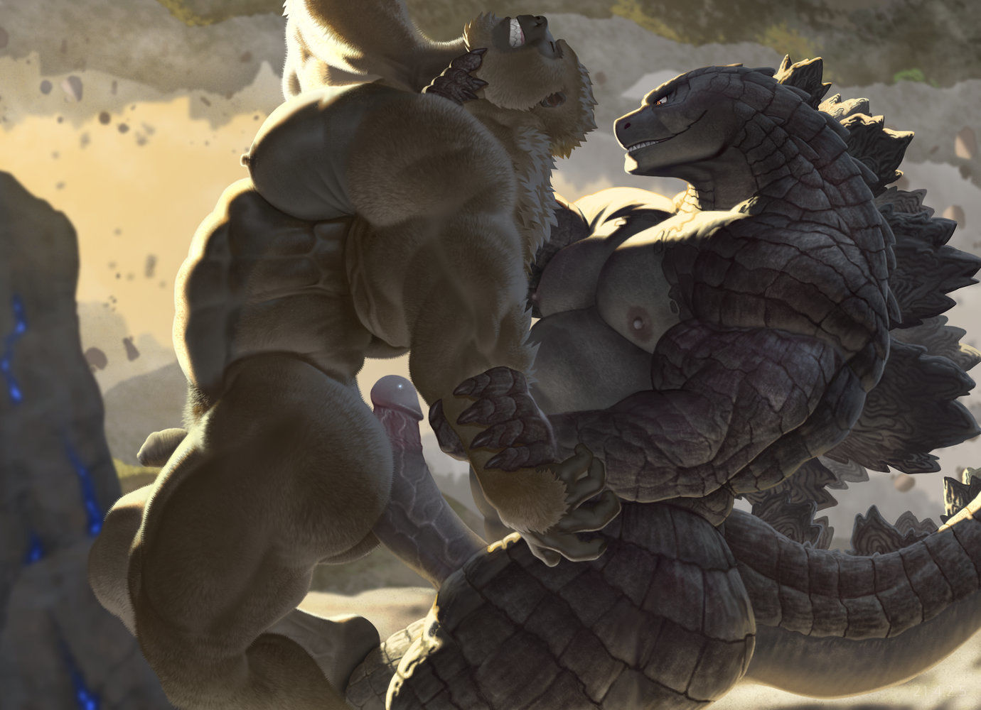 Godzilla vs Kong furry porn by Raccoon21.